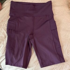 Women's High-Waisted Purple biker Shorts